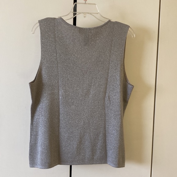 Two Piece set Silver Metallic Knits EUC - Picture 4 of 7